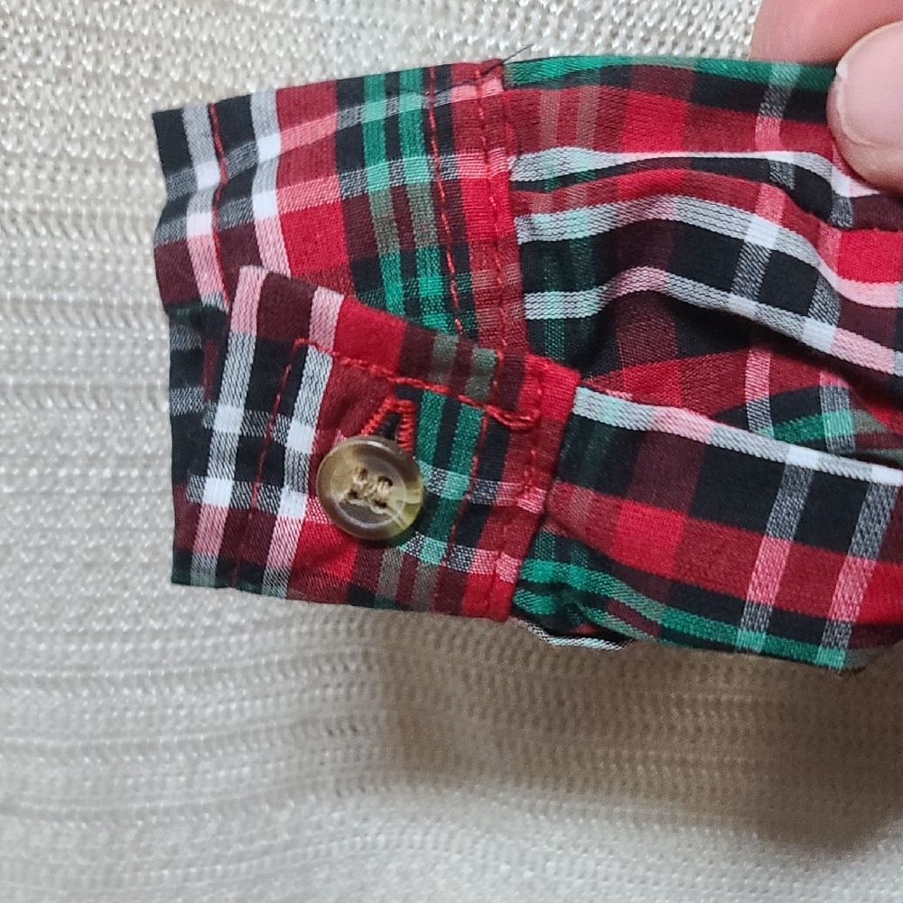 Staple Red and Green Button Down Shirt with Classic Plaid Design - Picture 8 of 8